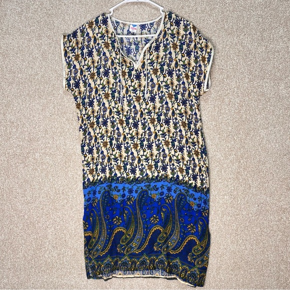 Imperfect 100% cotton made in Egypt tunic dress size medium lightweight summer - Picture 1 of 16
